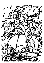 coloriage bambi la pluie avec sa maman